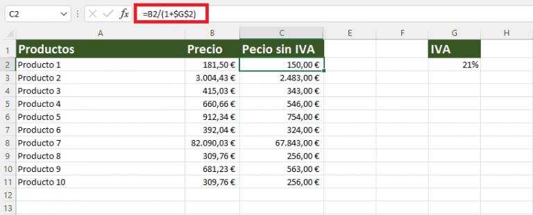 C Mo Calcular El Iva En Excel Todoplantillasexcel